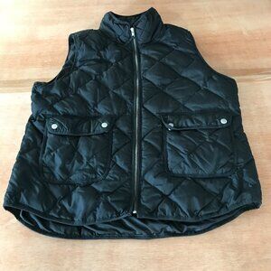 Woolrich Puffer Vest Men XL Black Diamond Full Zip Duck Down Fill Pockets 17217